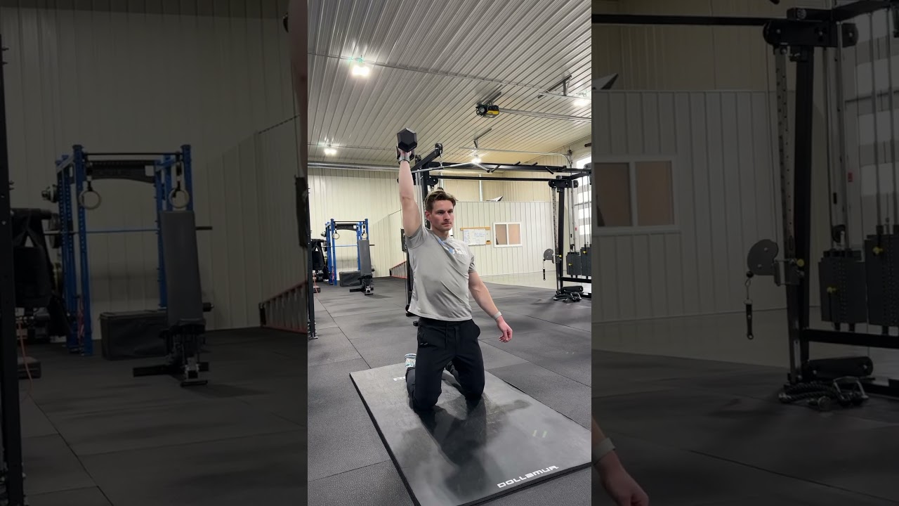 Tall Kneeling DB Single Arm Neutral Grip Shoulder Press