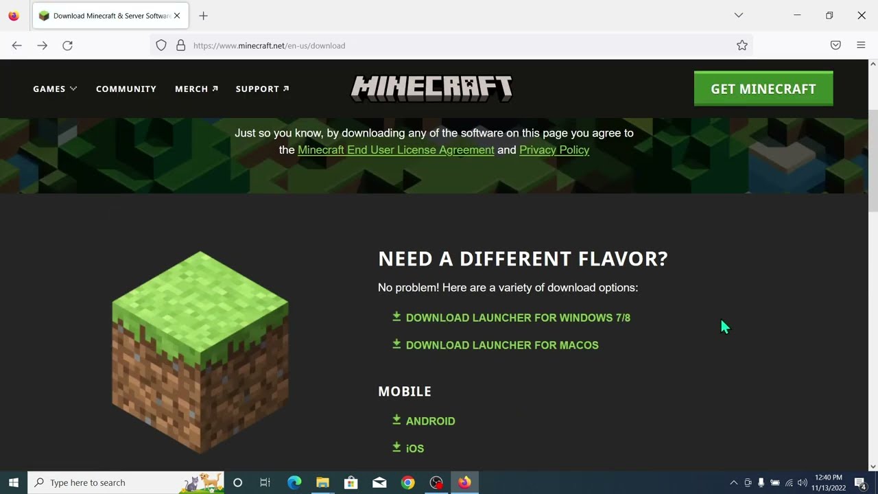 Download Minecraft & Server Software