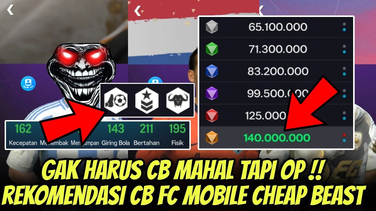 CB MURAH GAK MESTI JELEK! REKOMENDASI CB FC MOBILE CHEAP BEAST META TERBAIK UPDATE! • FC MOBILE‼️