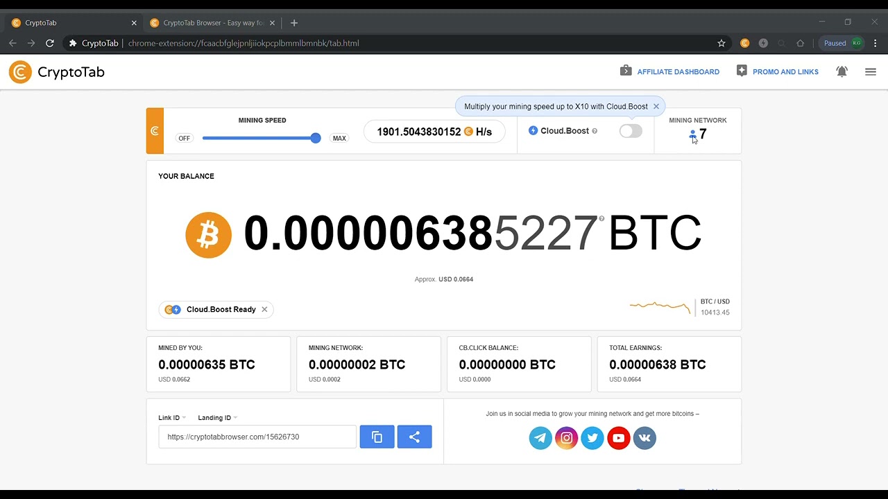 How to increase mining speed CryptoTab Browser Speed up  100%, 27,000 h s with proof