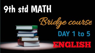 9th math bridge course Day 1 to 5|complete exercise solution english medium