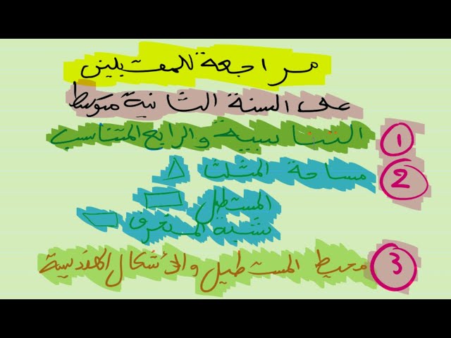 أقوى مراجعة للمقبلين على السنة الثانية متوسط الجزء الرابع والأخير(هندسة و تنظيم المعطيات) 2022