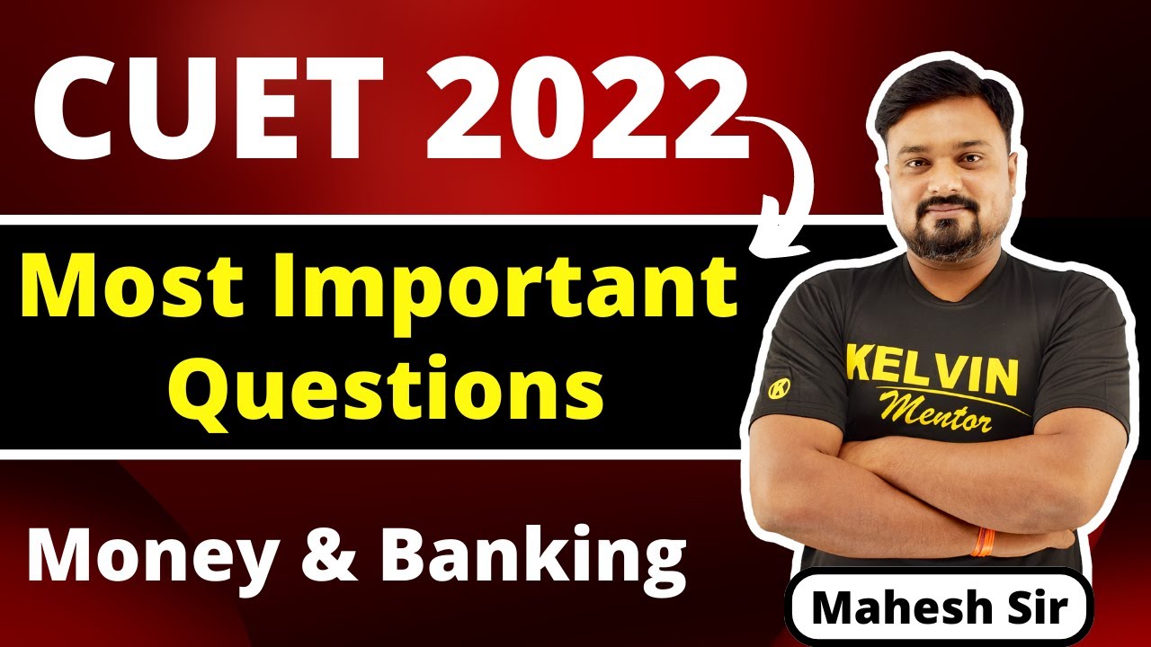 CUET Economics Important MCQ Money And Banking Kelvin YouTube