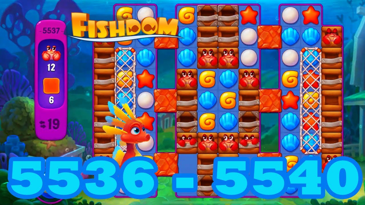 Fishdom Level 5536 - 5540 HD Walkthrough | 3 match puzzle | gameplay ...