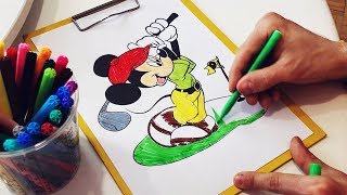 COLORING BOOK MICKEY MOUSE PLAY GOLF FOR KIDS