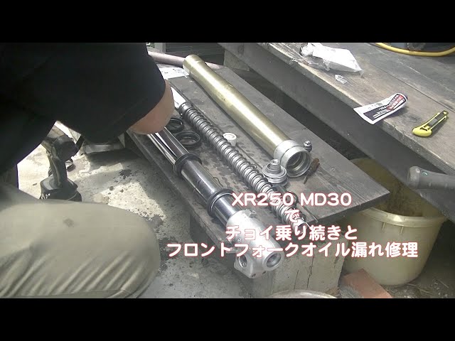 XR250 MD30 チョイ乗り続きとフロントフォークオイル漏れ修理 - YouTube