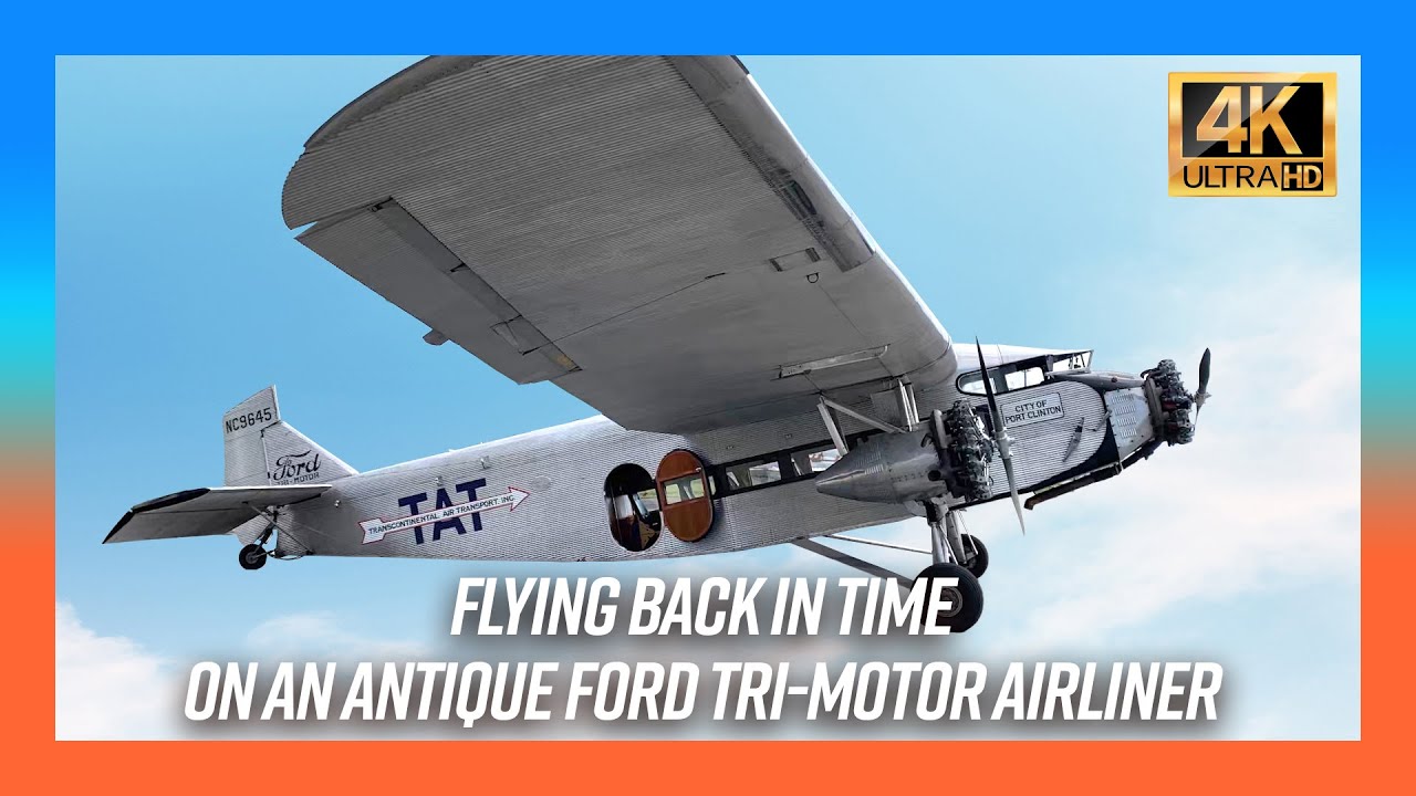 1928 EAA Ford Tri Motor Plane Rides Over Miami Flying Back in Time on