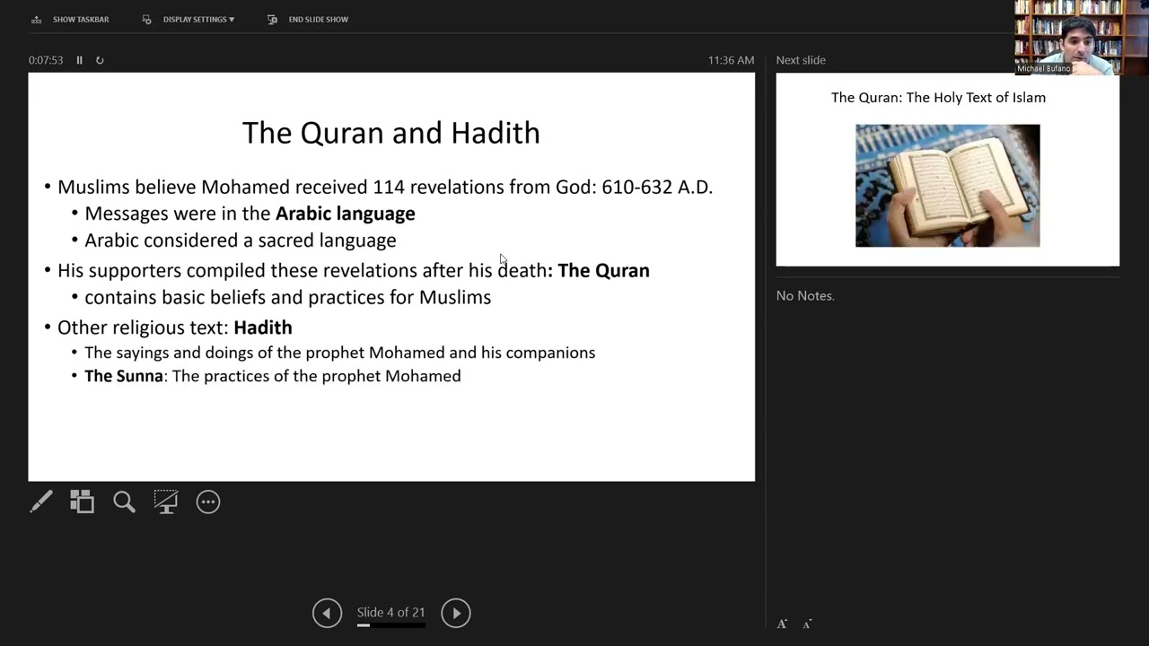 Middle East Politics: Lecture One, The Islamic Faith