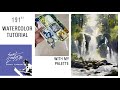 How to paint a watercolor landscape | cascade | water fall | Sunil Linus De