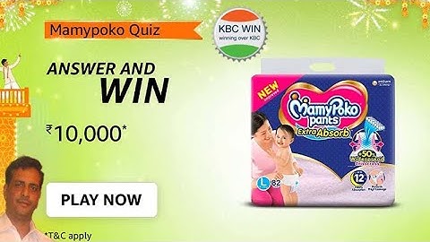 Amazon Mamypoko Quiz Answers l Answer And Win  ₹ 10,000 #kbcwin #amazonanswerandwin #MamypokoQuiz