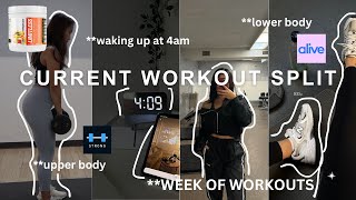 WEEK OF WORKOUTS | 4am workout routine, 4-Day workout split, start your fitness journey, glute focus