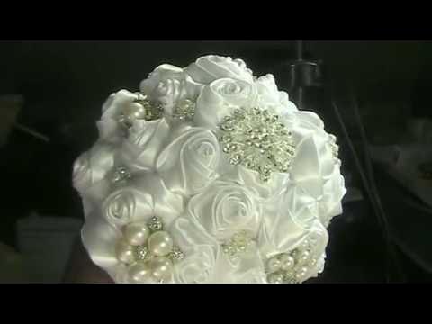 DIY #TMBride Brooch Bouquet Kit/Plain Satin Rose Bouquet – Tender