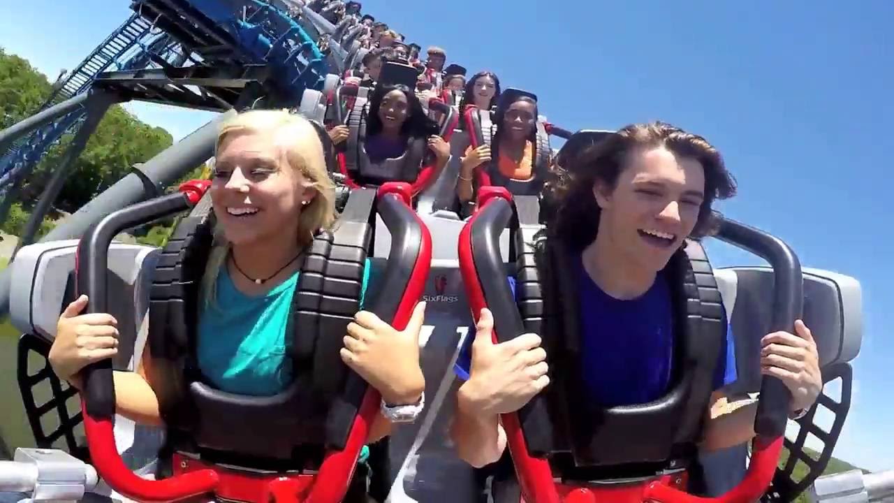 Six Flags Over Georgia BLUE HAWK B-roll footage - YouTube