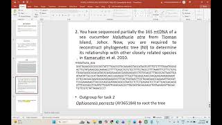 MOLECULAR PHYLOGENETIC ANALYSIS USING MEGAX