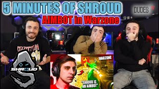5 Minutes of Shroud being an AIMBOT in Warzone | FIRST TIME REACTION