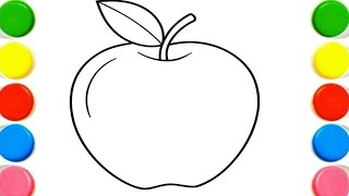 How To Draw  apple healthy fruit Drawing Painting & Coloring For Kids and Toddlers_Child Art 🍎🍒🍓🥭🥑🥝🍇