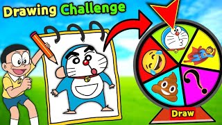 Drawing Challenge 😂 || Nobita Vs Shinchan 😱 || Funny Game screenshot 3