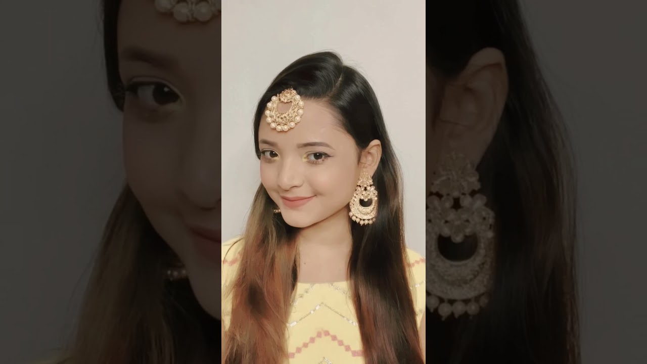 EAsy open hair hairstyle with mangtika🌼🌼 