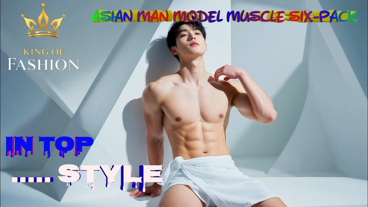 , Asian man model muscle in top Hot style 🥹🥹🥰🥰🥰 