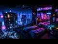 Cyber Bedroom | Rainy Night by Neon Lights | Ambient Mystery and Relaxing City | 4K [8 Hours]