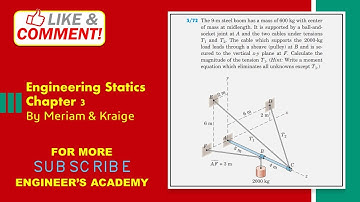 Engineering Statics | P3/72 | Equilibrium in 3D | Chapter 3 | 6th Edition | Engineers Academy