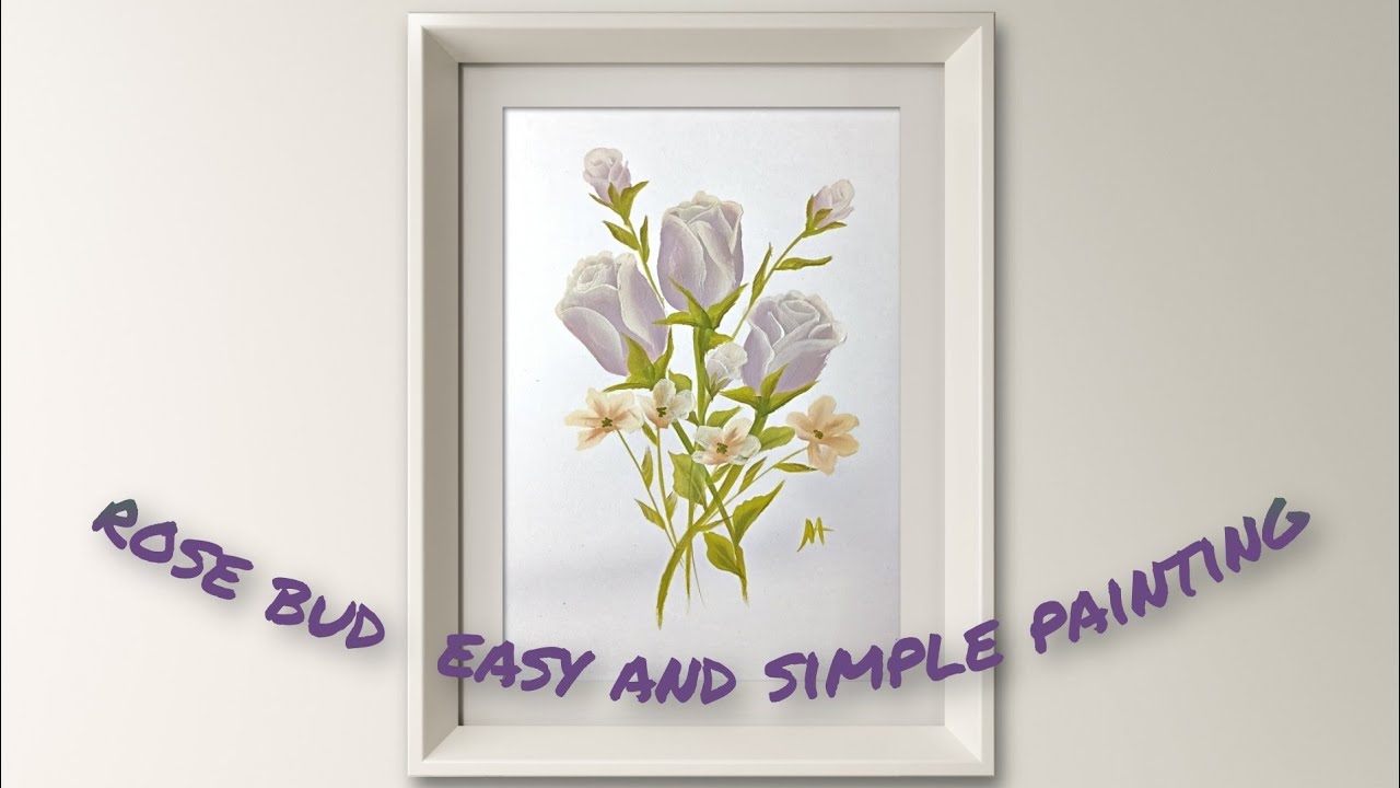 how to painting rose bud one stroke painting YouTube