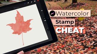 Watercolor Fall Leaf Stamp Trick for Procreate