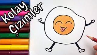 Kolay Çizimler | Sevimli Yumurta Nasıl Çizilir | Kawaii Resim Çizimleri
