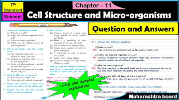 Cell Structure and Micro-organisms | Question Answers | Class 7 | Science | Maharashtra Board