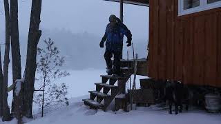 Worst Snow Storm I've Seen  Trapped at my Off Grid Cabin