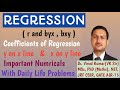 Regression | Regression Lines | y on x line | x on y line | Real Life Problems ONE SHOT | vkmpoint