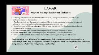 Relational Dialectics Theory