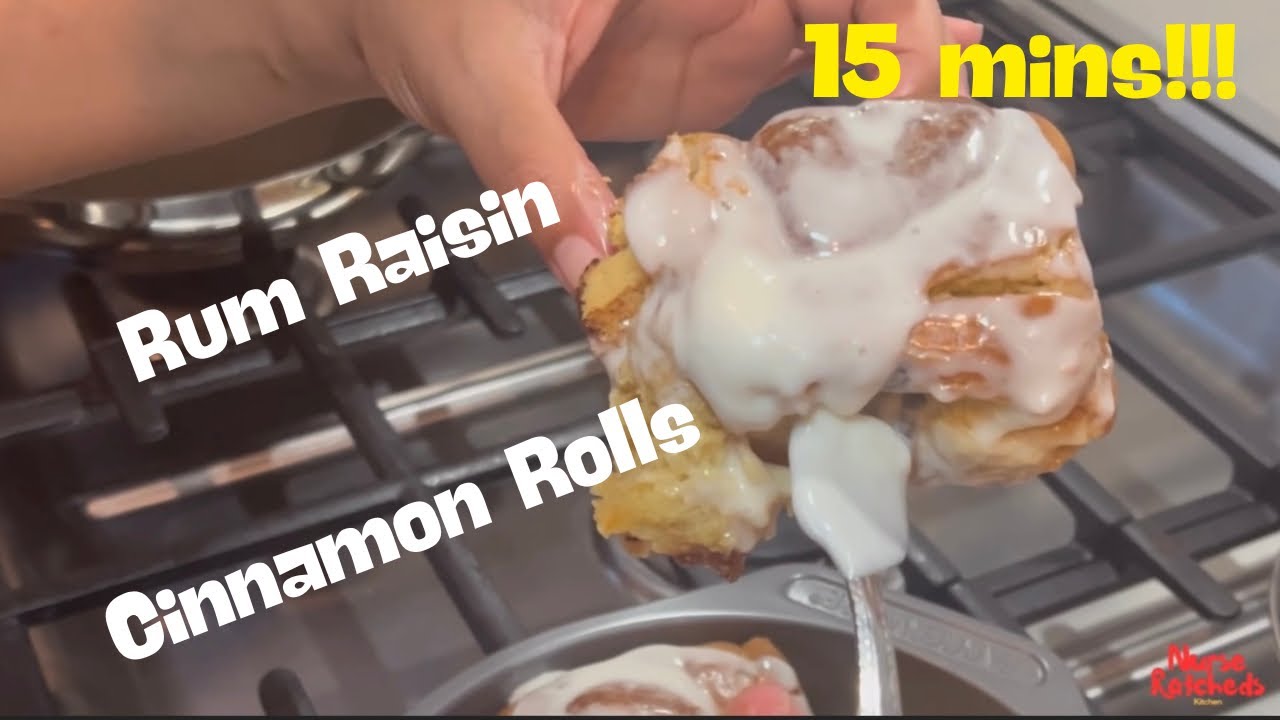 15-Min Rum Raisin Cinnamon Rolls… But I Burnt the Caramel! 😱