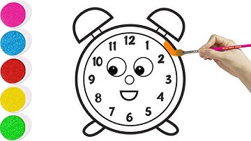 Alarm Clock Drawing, Painting and Coloring | Step by Step