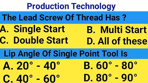 Top 10 Production Technology Objective Questions And Answer For All Competitive Exams || NMDC || SSC