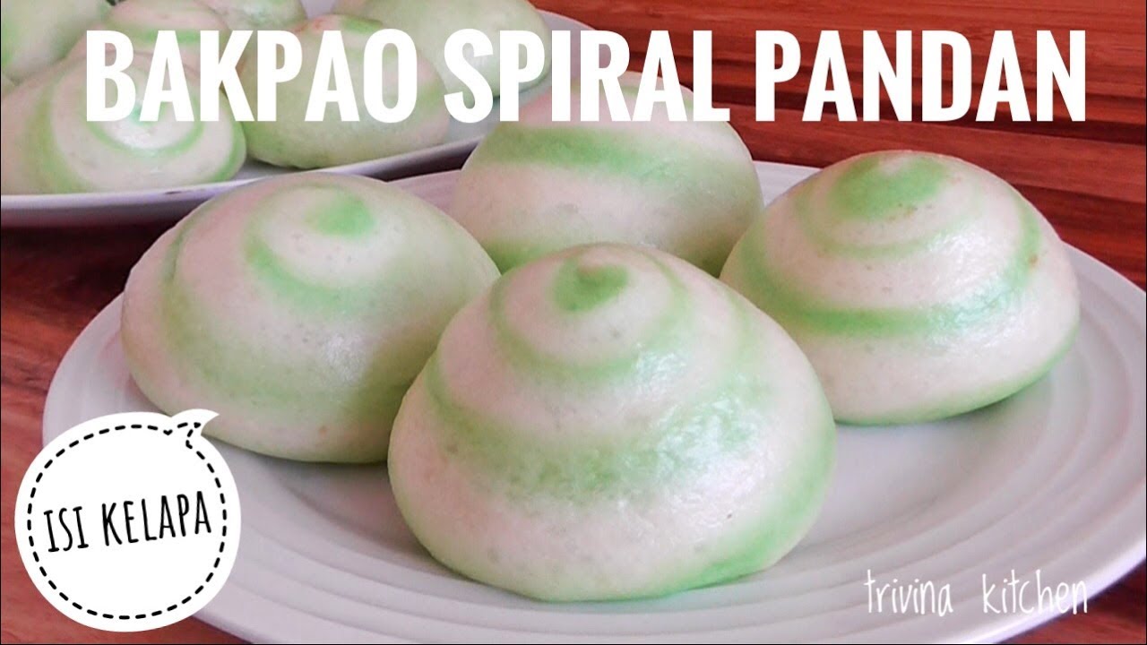 ⁣BAKPAO PANDAN ISI KELAPA LEMBUT | PANDAN STEAMED BUNS WITH COCONUT FILLING | TRIVINA KITCHEN