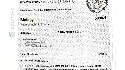 2022 ECZ GCE BIOLOGY PAPER  1 FULLY ANSWERED