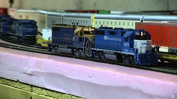 Custom Weathered Atlas GP38-2 NECR 9528 and GMTX 2619 with Tsunami Sound