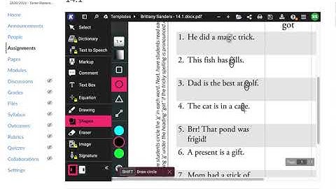 Canvas Work Submission - Using Kami External Tool
