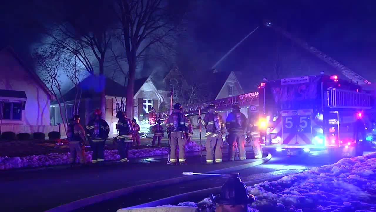 Overland Park home destroyed in overnight fire - YouTube