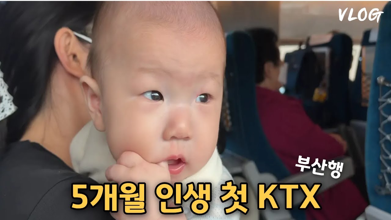 육아 VLOG | 5개월아기 첫 KTX 🚅 수원 ➡️ 부산  성공기, 기차에서 먹고 자고 싸고 다함
