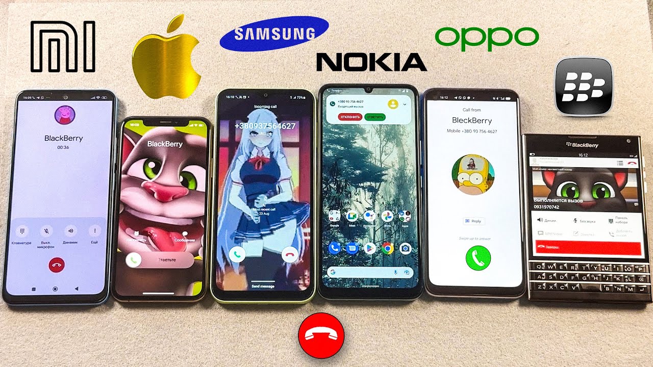 Incoming Call Xiaomi RN12 Vs iPhone XS Vs Samsung A14 Vs Nokia G31 Vs OPPO A54 Vs BlackBerry