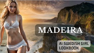 🇵🇹🏝️ Swedish Girl: Romantic Spanish Lace Lingerie & Skirt. Madeira, Portugal. AI Vlog Art Lookbook