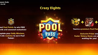 Pool Pass Crazy Eights Unlocked Rewards (2023). 8 Ball Pool