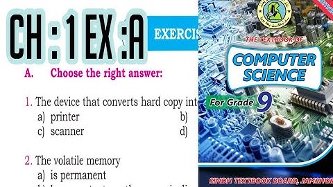 Solved Computer Class 9 Chapter 1 Ex : A | class 9 sindh board | Karachi board class 9 Computer