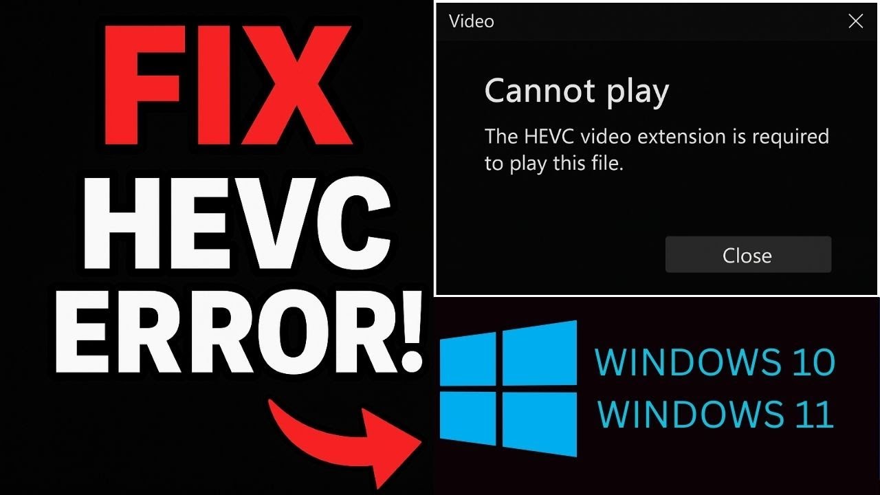 "HEVC Video Not Playing on Windows? Fix in Minutes!" | HEVC Video Extensions Error FIX