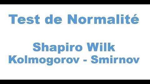 Test de normalité | Kolmogrov Smirnov | Shapiro Test | SPSS
