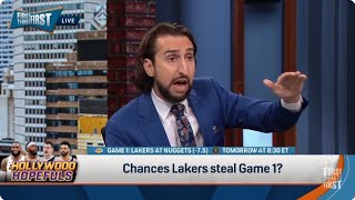 FIRST THINGS FIRST | Nick Wright CONFIDENT, Lebron, Lakers Will STEAL Game 1 vs Denver Nuggets | NBA