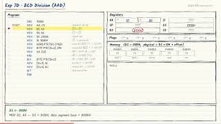 Information Experiment 7D: BCD Division Using the AAD Instruction in 8086 Assembly Language Update