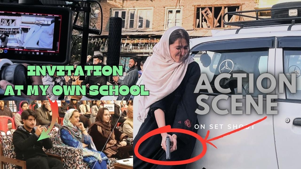 Invitation at my School DPS Srinagar 😍| Action Scenes on Set 🔥🎬| ~ Mureen shahmiri ~ Vlogs